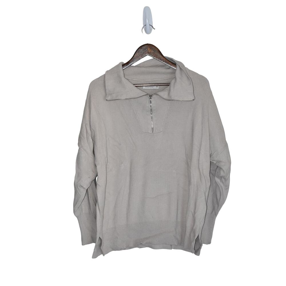 Abercrombie & Fitch Cream Soft 1/4 Zip Knit Top Size L